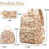 imageBluboon School Backpack Teens Girls Boys Kids School Book Bags with Lunch Box Pencil BagBeige Flower Brown Base