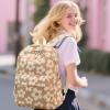 imageBluboon School Backpack Teens Girls Boys Kids School Book Bags with Lunch Box Pencil BagBeige Flower Brown Base