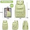 imageBluboon School Backpack Teens Girls Boys Kids School Book Bags with Lunch Box Pencil BagBeige Small Flower 95