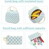 imageBluboon School Backpack Teens Girls Boys Kids School Book Bags with Lunch Box Pencil BagBlue Checked