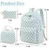 imageBluboon School Backpack Teens Girls Boys Kids School Book Bags with Lunch Box Pencil BagBlue Checked