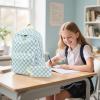 imageBluboon School Backpack Teens Girls Boys Kids School Book Bags with Lunch Box Pencil BagBlue Checked