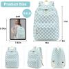 imageBluboon School Backpack Teens Girls Boys Kids School Book Bags with Lunch Box Pencil BagBlue Checked