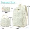 imageBluboon School Backpack Teens Girls Boys Kids School Book Bags with Lunch Box Pencil BagBlue Flower 221
