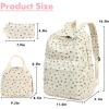 imageBluboon School Backpack Teens Girls Boys Kids School Book Bags with Lunch Box Pencil BagBrown Floral Beige Base
