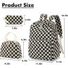 imageBluboon School Backpack Teens Girls Boys Kids School Book Bags with Lunch Box Pencil BagCorduroy Black Checkered 1