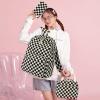 imageBluboon School Backpack Teens Girls Boys Kids School Book Bags with Lunch Box Pencil BagCorduroy Black Checkered 1