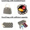 imageBluboon School Backpack Teens Girls Boys Kids School Book Bags with Lunch Box Pencil BagCorduroy Black Checkered 1