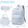 imageBluboon School Backpack Teens Girls Boys Kids School Book Bags with Lunch Box Pencil BagCorduroy Blue Strawberry