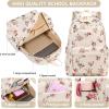 imageBluboon School Backpack Teens Girls Boys Kids School Book Bags with Lunch Box Pencil BagCorduroy Floret
