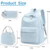 imageBluboon School Backpack Teens Girls Boys Kids School Book Bags with Lunch Box Pencil BagCorduroy Jansport Blue