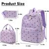 imageBluboon School Backpack Teens Girls Boys Kids School Book Bags with Lunch Box Pencil BagCorduroy Strawberry Purple
