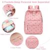 imageBluboon School Backpack Teens Girls Boys Kids School Book Bags with Lunch Box Pencil BagCorduroypink
