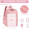 imageBluboon School Backpack Teens Girls Boys Kids School Book Bags with Lunch Box Pencil BagCorduroypink