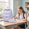 imageBluboon School Backpack Teens Girls Boys Kids School Book Bags with Lunch Box Pencil BagFlower 95 Purple