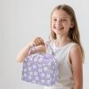 imageBluboon School Backpack Teens Girls Boys Kids School Book Bags with Lunch Box Pencil BagFlower 95 Purple