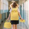 imageBluboon School Backpack Teens Girls Boys Kids School Book Bags with Lunch Box Pencil BagFlower 95 Yellow