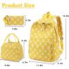 imageBluboon School Backpack Teens Girls Boys Kids School Book Bags with Lunch Box Pencil BagFlower 95 Yellow