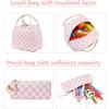imageBluboon School Backpack Teens Girls Boys Kids School Book Bags with Lunch Box Pencil BagPink Checked3