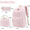 imageBluboon School Backpack Teens Girls Boys Kids School Book Bags with Lunch Box Pencil BagPink Checked3