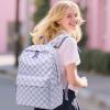 imageBluboon School Backpack Teens Girls Boys Kids School Book Bags with Lunch Box Pencil BagPurple and White Checkered