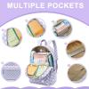 imageBluboon School Backpack Teens Girls Boys Kids School Book Bags with Lunch Box Pencil BagPurple and White Checkered