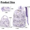 imageBluboon School Backpack Teens Girls Boys Kids School Book Bags with Lunch Box Pencil BagPurplelove
