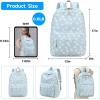 imageBluboon School Backpack Teens Girls Boys Kids School Book Bags with Lunch Box Pencil BagWhite Little Flower 95
