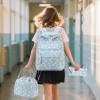 imageBluboon School Backpack Teens Girls Boys Kids School Book Bags with Lunch Box Pencil BagWhite Little Flower 95