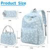 imageBluboon School Backpack Teens Girls Boys Kids School Book Bags with Lunch Box Pencil BagWhite Little Flower 95