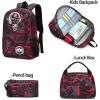 imageBluboon School Backpack for Boys Teens Bookbag Travel Daypack Kids Girls Lunch Bag Pencil CaseGraffiti Red