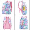 imageBluboon School Backpack for Girls Teens Bookbag Set Laptop Backpack Lunch Box with Pencil Bag Tie Dye Blue