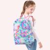 imageBluboon School Backpack for Girls Teens Bookbag Set Laptop Backpack Lunch Box with Pencil Bag Tie Dye Blue