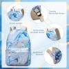 imageBluboon Teen Girls School Backpack Kids Bookbag Set with Lunch Box Pencil Case Travel Laptop Backpack Casual Daypacks Marble PinkBlueBluewhite