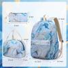imageBluboon Teen Girls School Backpack Kids Bookbag Set with Lunch Box Pencil Case Travel Laptop Backpack Casual Daypacks Marble PinkBlueBluewhite