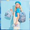 imageBluboon Teen Girls School Backpack Kids Bookbag Set with Lunch Box Pencil Case Travel Laptop Backpack Casual Daypacks Marble PinkBlueBluewhite