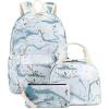 imageBluboon Teen Girls School Backpack Kids Bookbag Set with Lunch Box Pencil Case Travel Laptop Backpack Casual Daypacks Marble PinkBlueGray