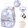 imageBluboon Teen Girls School Backpack Kids Bookbag Set with Lunch Box Pencil Case Travel Laptop Backpack Casual Daypacks Marble PinkBlueMarble