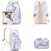 imageBluboon Teen Girls School Backpack Kids Bookbag Set with Lunch Box Pencil Case Travel Laptop Backpack Casual Daypacks Marble PinkBlueMarble