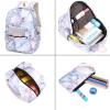 imageBluboon Teen Girls School Backpack Kids Bookbag Set with Lunch Box Pencil Case Travel Laptop Backpack Casual Daypacks Marble PinkBlueMarble
