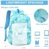 imageBluboon Teen Girls School Backpack Kids Bookbag Set with Lunch Box Pencil Case Travel Laptop Backpack Casual Daypacks Marble PinkBlueMarble Gold Blue