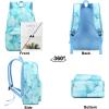 imageBluboon Teen Girls School Backpack Kids Bookbag Set with Lunch Box Pencil Case Travel Laptop Backpack Casual Daypacks Marble PinkBlueMarble Gold Blue