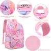 imageBluboon Teen Girls School Backpack Kids Bookbag Set with Lunch Box Pencil Case Travel Laptop Backpack Casual Daypacks Marble PinkBlueMarble Pink