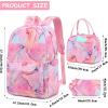 imageBluboon Teen Girls School Backpack Kids Bookbag Set with Lunch Box Pencil Case Travel Laptop Backpack Casual Daypacks Marble PinkBlueMarble Pink