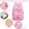 imageBluboon Teen Girls School Backpack Kids Bookbag Set with Lunch Box Pencil Case Travel Laptop Backpack Casual Daypacks Marble PinkBlueMarble Pink