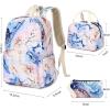 imageBluboon Teen Girls School Backpack Kids Bookbag Set with Lunch Box Pencil Case Travel Laptop Backpack Casual Daypacks Marble PinkBlueOrange  9562