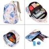 imageBluboon Teen Girls School Backpack Kids Bookbag Set with Lunch Box Pencil Case Travel Laptop Backpack Casual Daypacks Marble PinkBlueOrange  9562