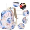 imageBluboon Teen Girls School Backpack Kids Bookbag Set with Lunch Box Pencil Case Travel Laptop Backpack Casual Daypacks Marble PinkBlueOrange  9562