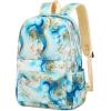 imageBluboon Teen Girls School Backpack Kids Bookbag Set with Lunch Box Pencil Case Travel Laptop Backpack Casual Daypacks Marble PinkBluePebbleblue White