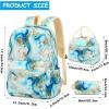imageBluboon Teen Girls School Backpack Kids Bookbag Set with Lunch Box Pencil Case Travel Laptop Backpack Casual Daypacks Marble PinkBluePebbleblue White